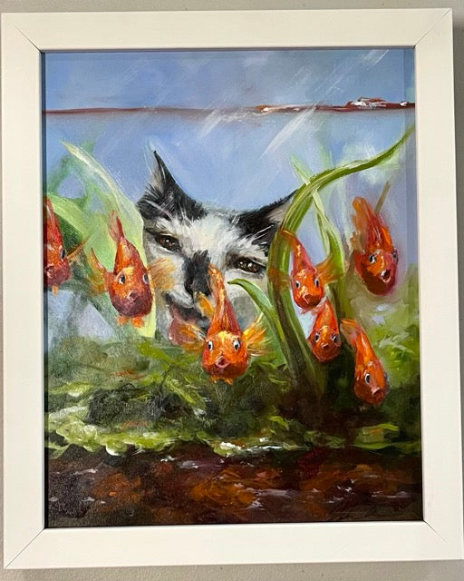 "Curiosity Beneath the Surface" Original Oil Painting 8x10"