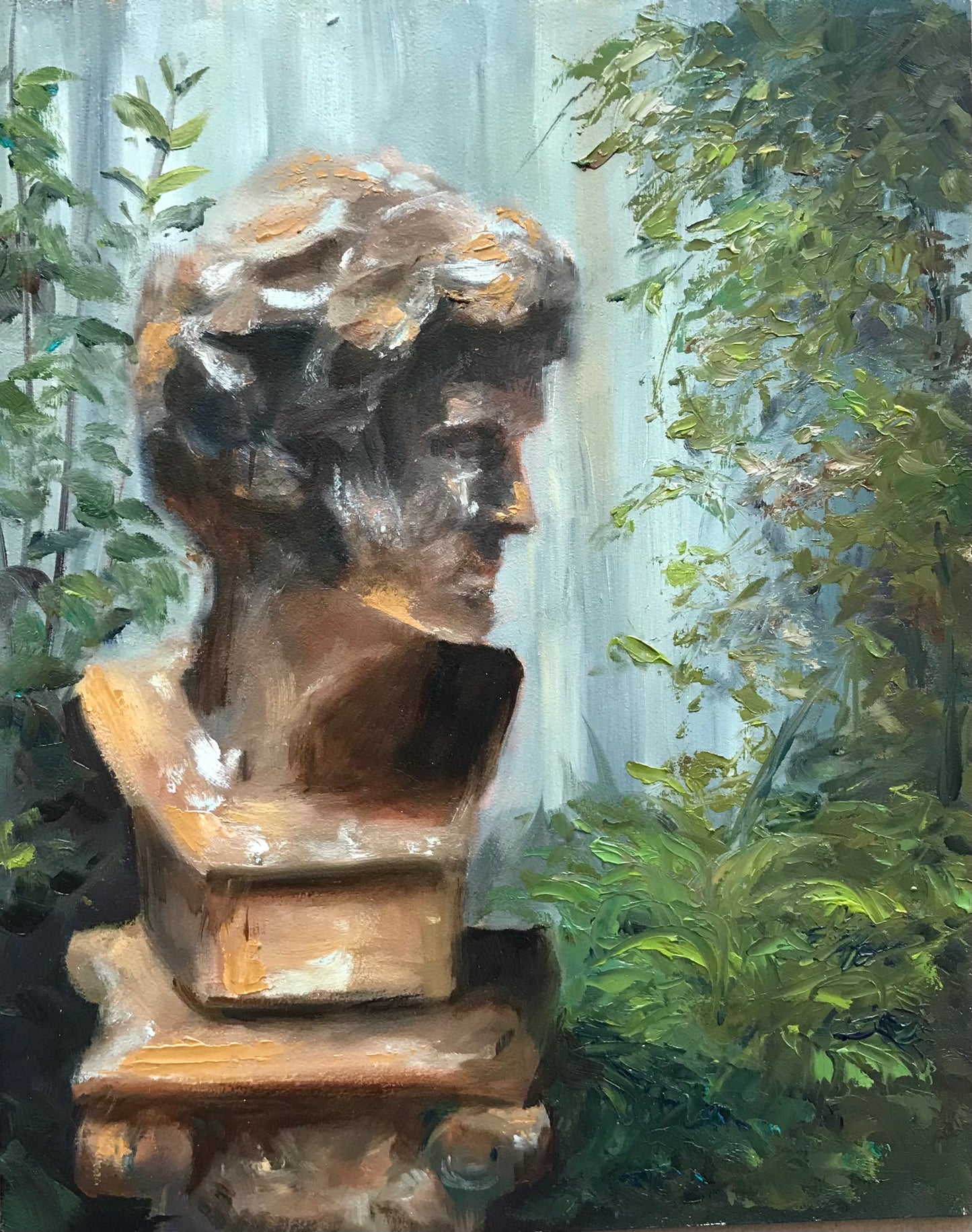 "In the Garden" Original Oil Painting 8" x 10"