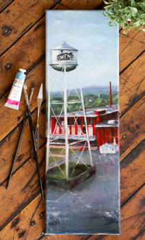 "Lowe Mill Legacy: A Captivating Portrait of Huntsville's Historic Gem" Original Oil Painting 8" x 24"