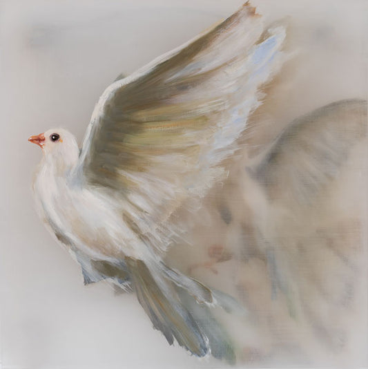 "Hope" original oil painting on a 12" x 12" clear acrylic panel