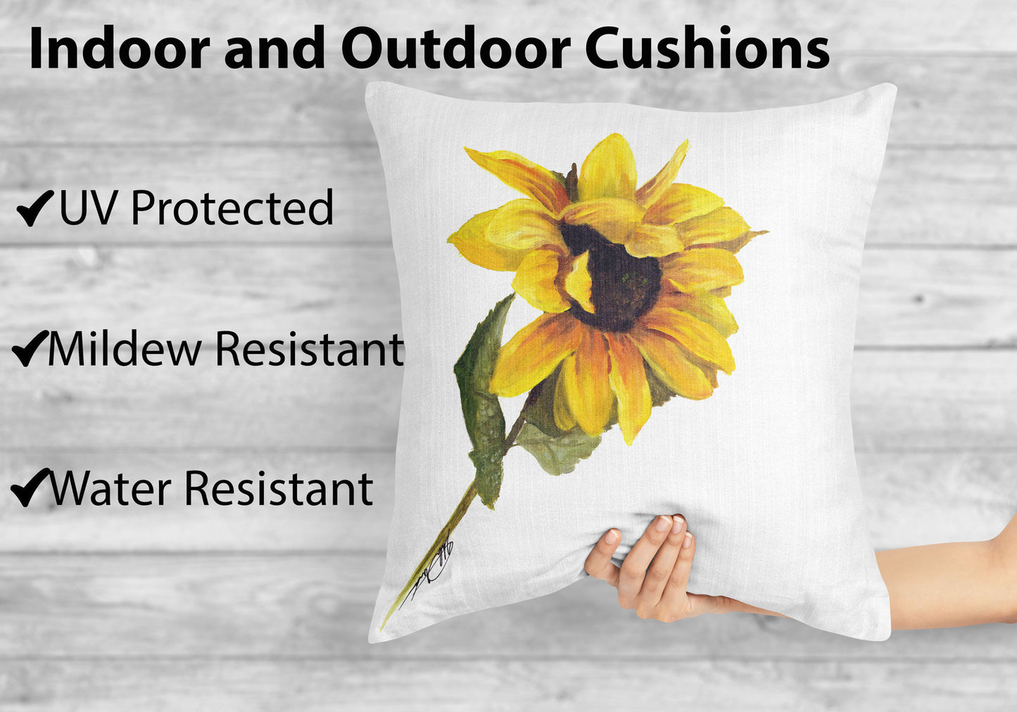 Sunflower Indoor Pillow or Outdoor Pillow