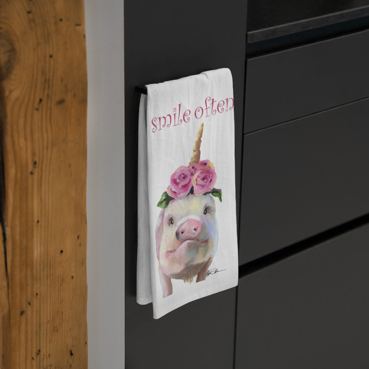 Pig Unicorn Tea Towel