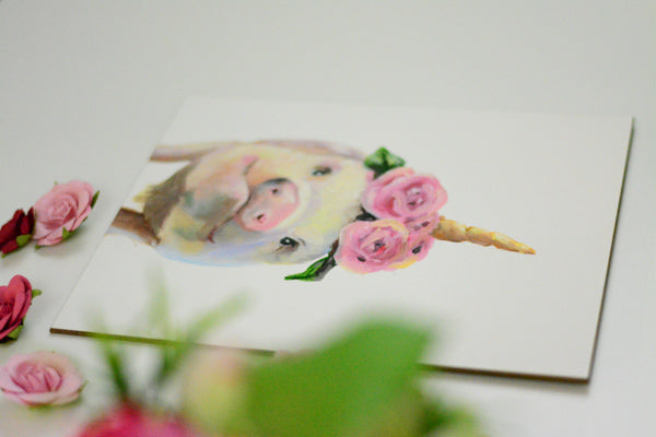 Original Oil Painting "Pigicorn" 8x10"