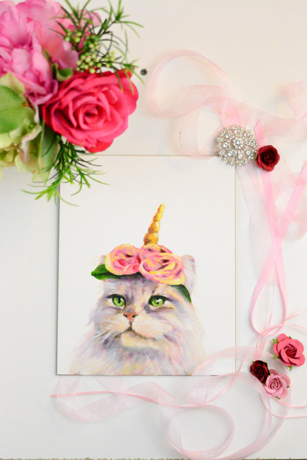Original Oil Painting "Caticorn" 8x10"