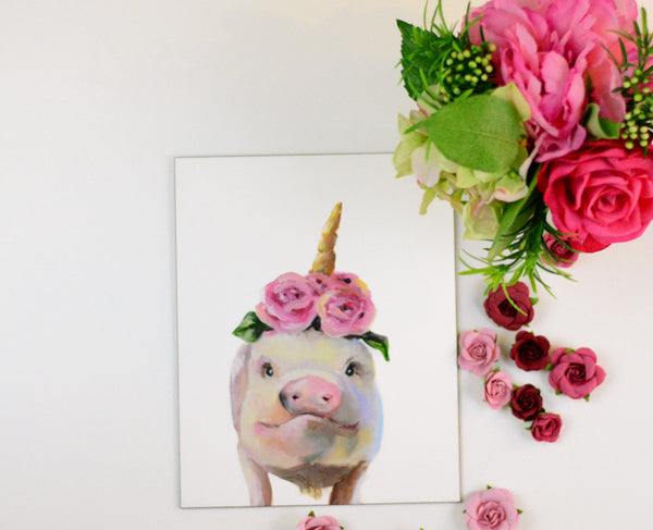Original Oil Painting "Pigicorn" 8x10"
