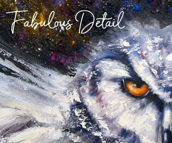 Original Owl Oil Painting "Fierce and Focused" - 48x36"