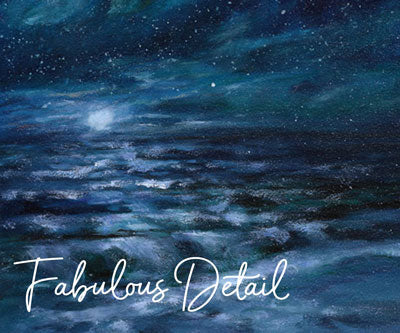 "Ocean Night" Original Oil Painting 6" x 6"