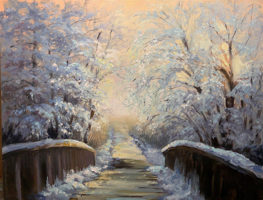 "Winter Landscape" Original Oil Painting 11" x 14"