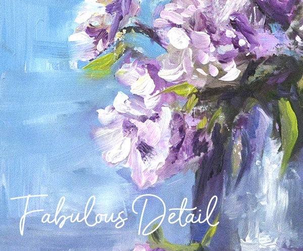 "Purple Peonies" Original Oil Painting 6" x 6"