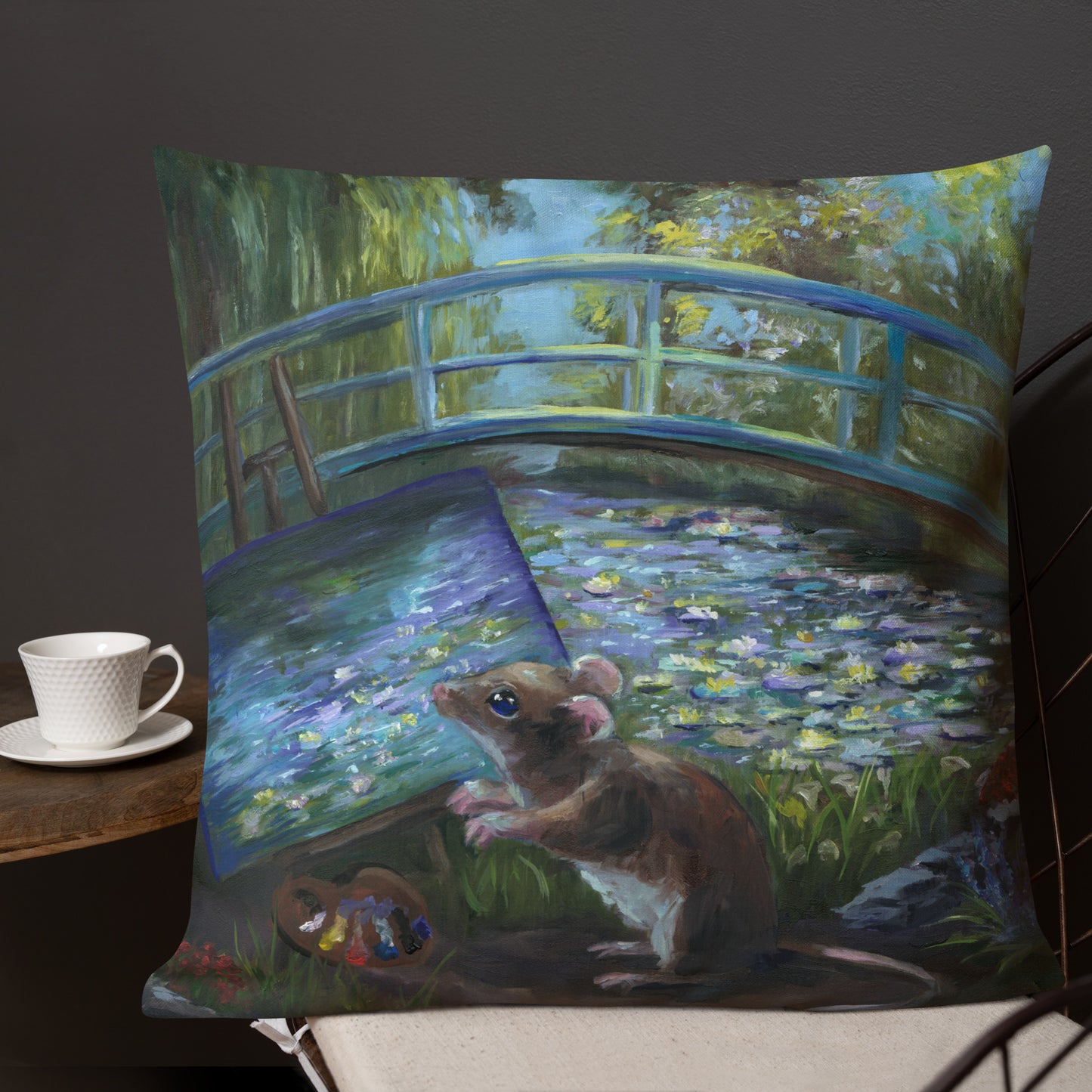 claude monet pillow