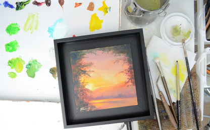 "Graceful Sunrise" Original Oil Painting 6" x 6"