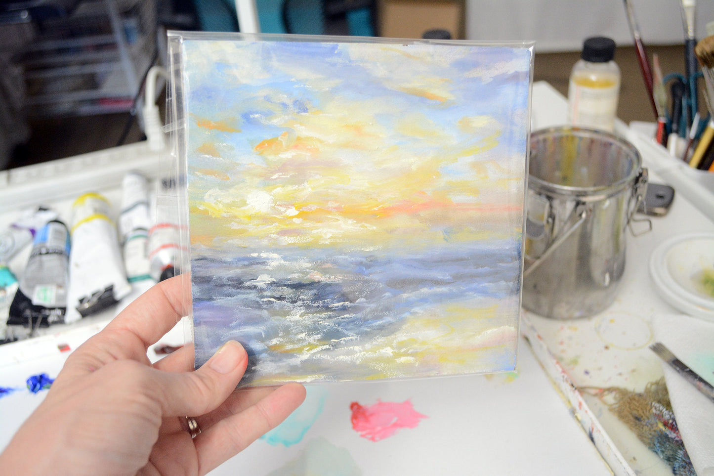 "Sunrise II" Original Oil Painting 6x6"