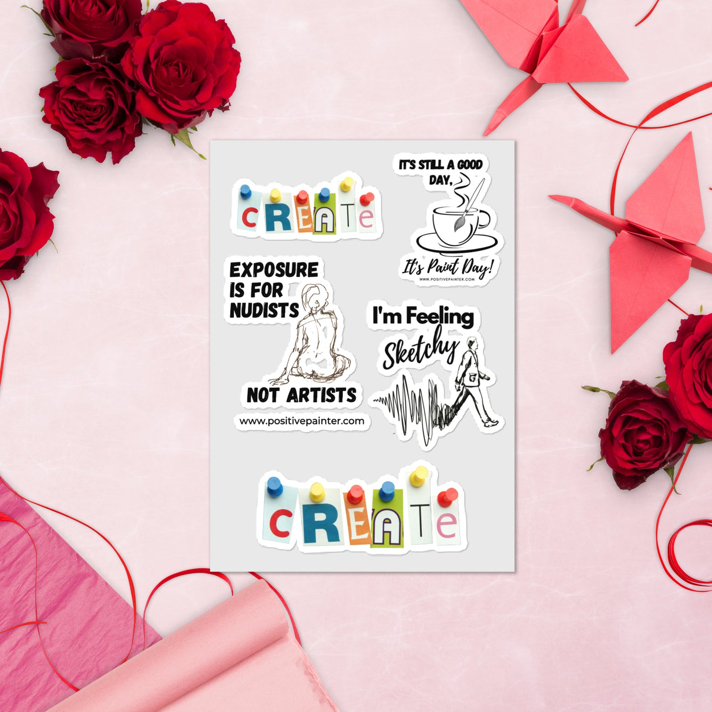 Art Sticker Sheet (Set of 5 Stickers)