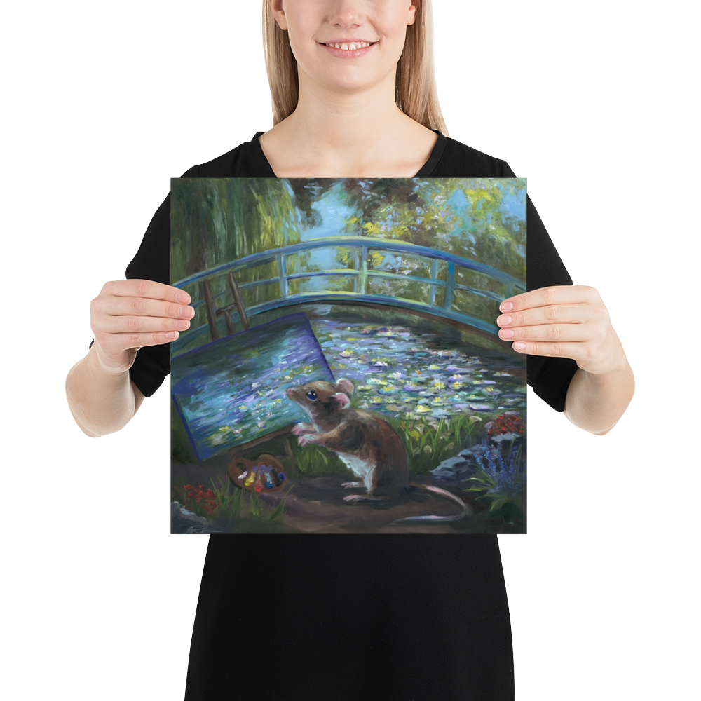 "Monet Mouse" Claude Monet Mouse Print on Premium Luster Paper