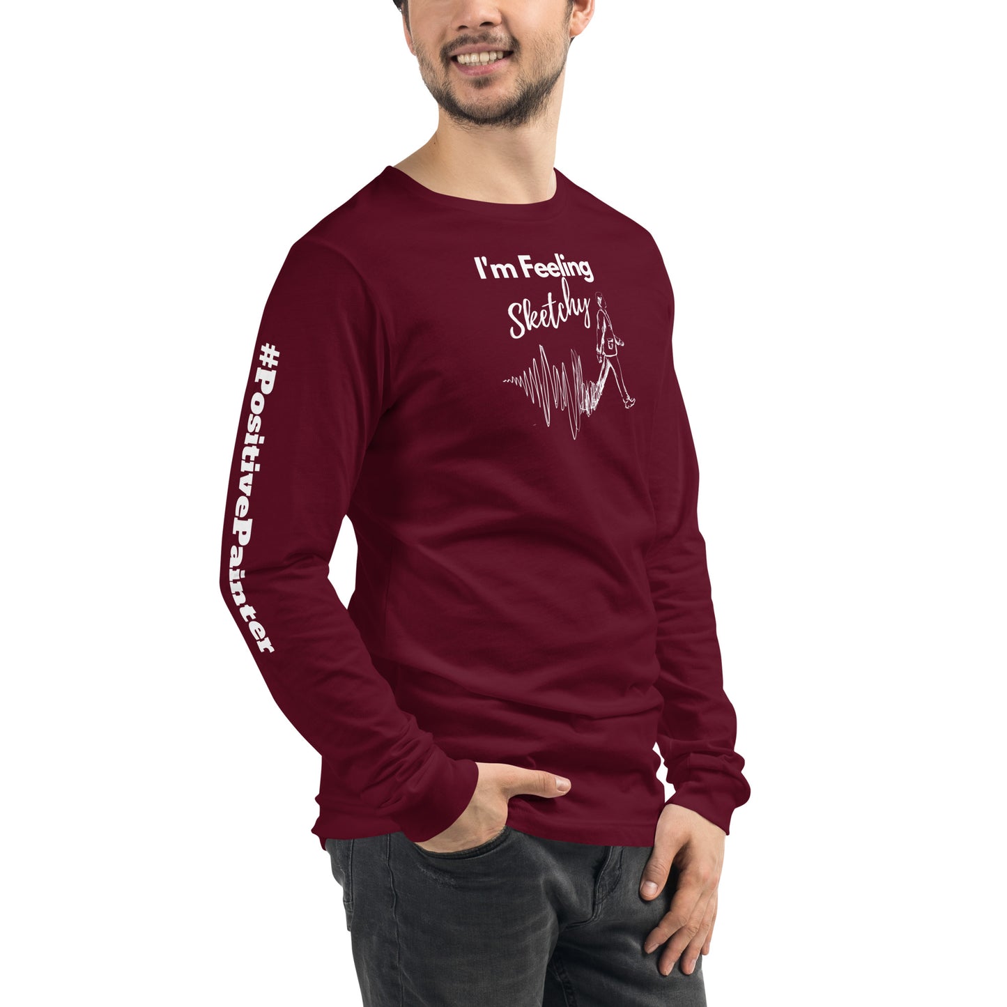 "I'm Feeling Sketchy" Unisex Long Sleeve Tee