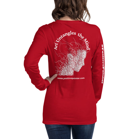 "Art Untangles the Mind" Unisex Long Sleeve Tee artist t-shirt