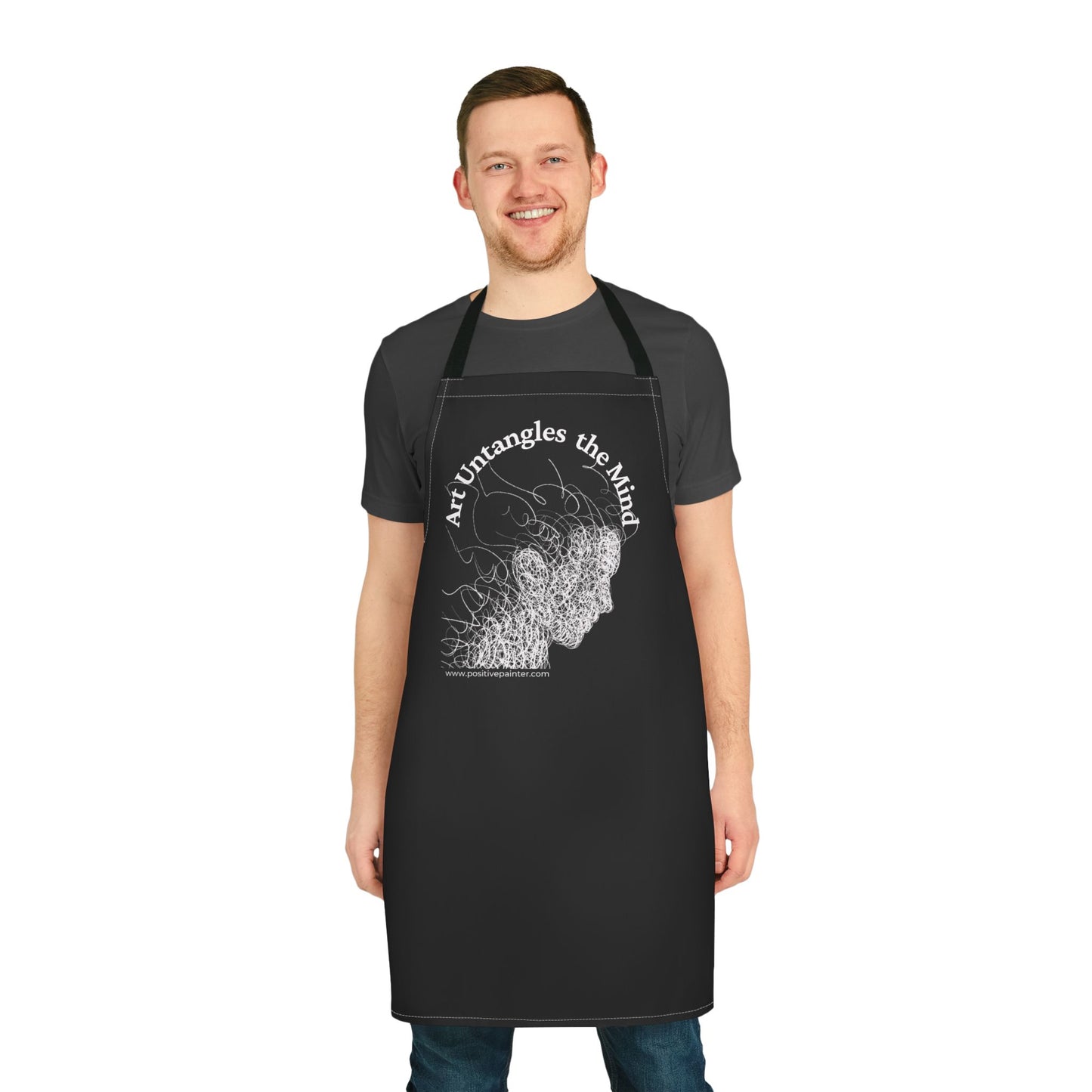 Art Untangles the Mind Apron – Artistic Brain Illustration Cooking Apron
