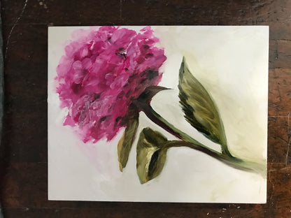 Pink Hydrangea 8x10" Original Oil Painting