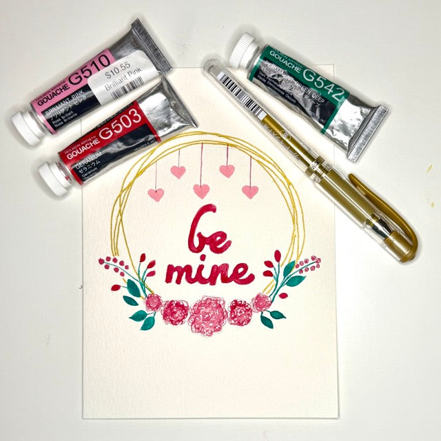 1/16/2025 - Valentine's Cards- Gouache And Fine Art Pens