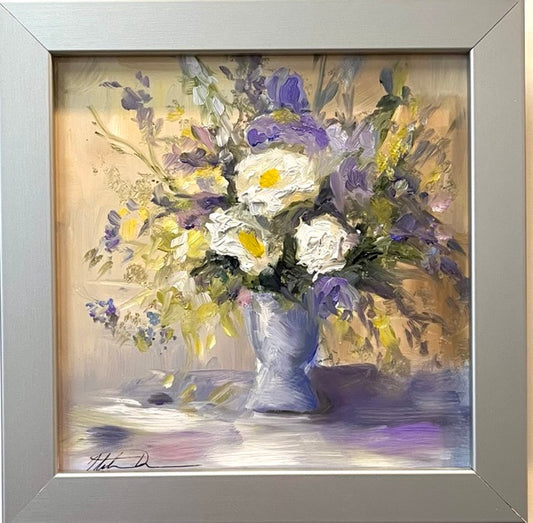 "Light and Fluffy" Original Oil Painting 6" x 6"