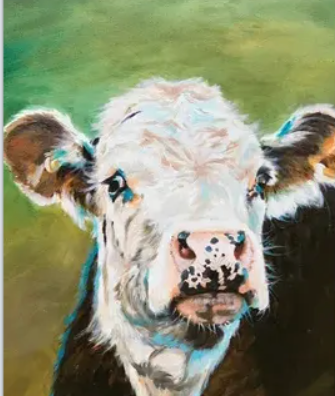 4/19- Paint a Turquoise Accented Cow with a Limited Palette in Acrylics – Workshop with Jennifer Redstreake