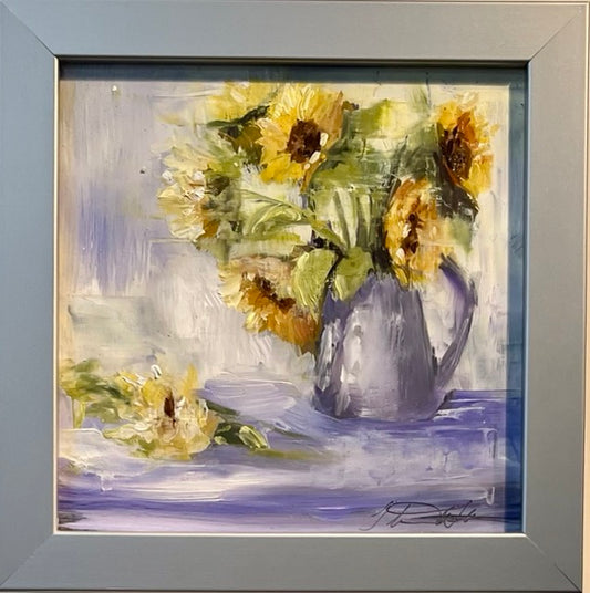 "Sunflower" Original Oil Painting 6" x 6"