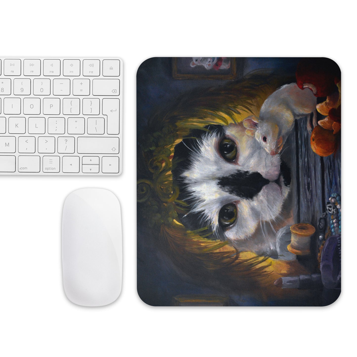 "Are You Safe Or Trapped" Cat and Mouse Pad