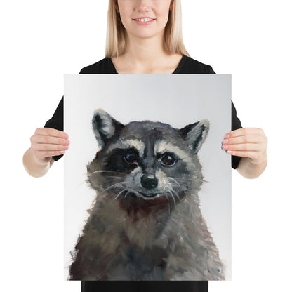 Gaze of Mischief: Raccoon's Encounter"  Raccoon Art Print on Premium Luster Photo Paper