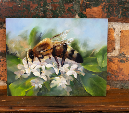 "Small Things Matter" Bee Original Oil Painting 8x10"