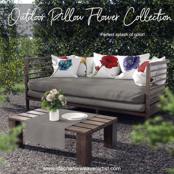 Orange Poppy Indoor Pillow and Outdoor Pillow