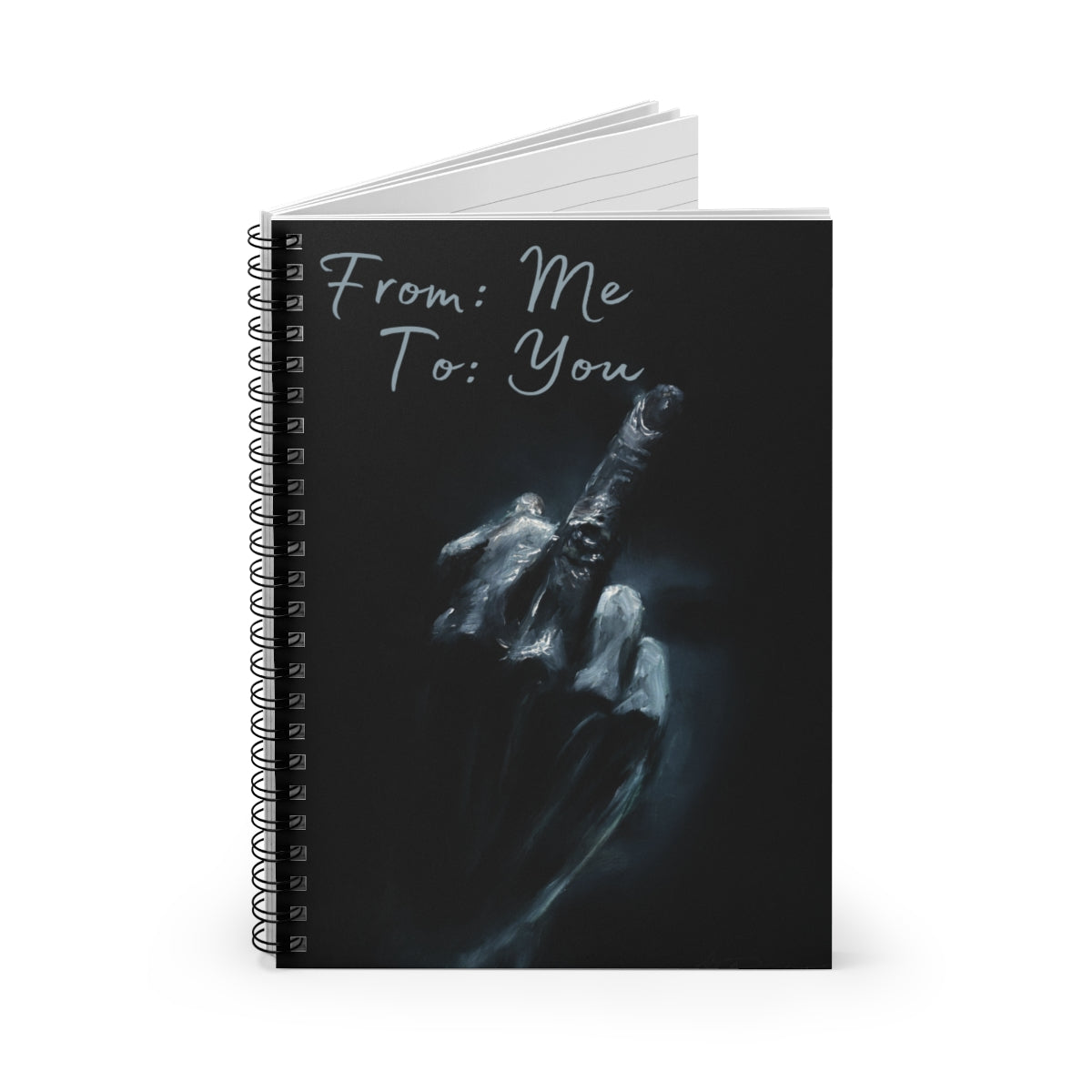 Breakup gift, From Me To You,  Middle Finger Notebook, Middle Finger Artwork, Journal,  Fun Notebook, White Elephant, Gift, Gag Gift Journal