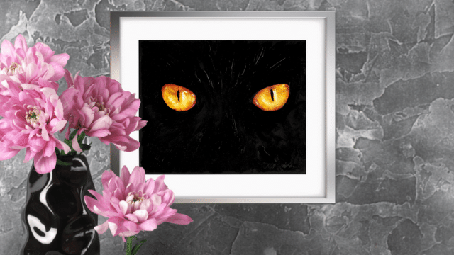 Original Oil Painting - "Cat Eyes" 8x10"
