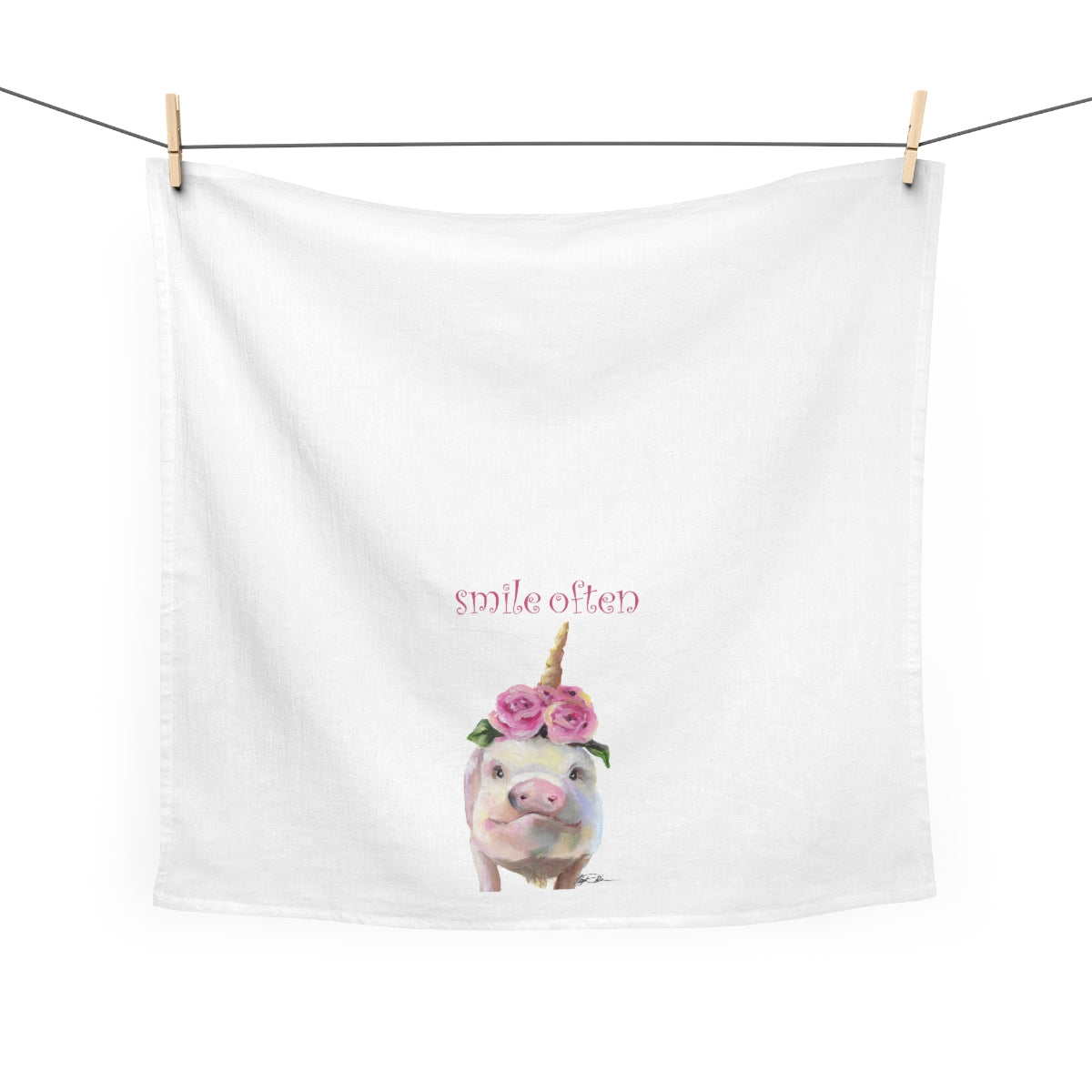 Pig Unicorn Tea Towel