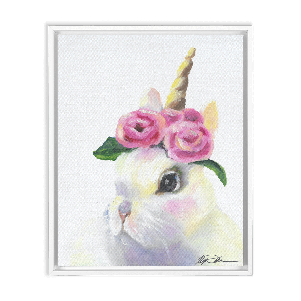 bunny unicorn framed gallery wrap