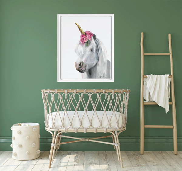 Pony Unicorn Framed Premium Print on Canvas