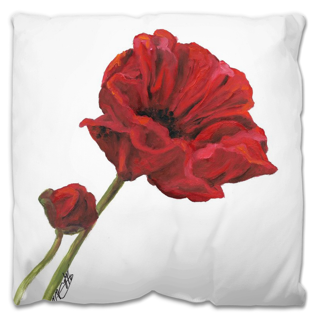 Red Poppy Indoor Pillows and Outdoor Pillows