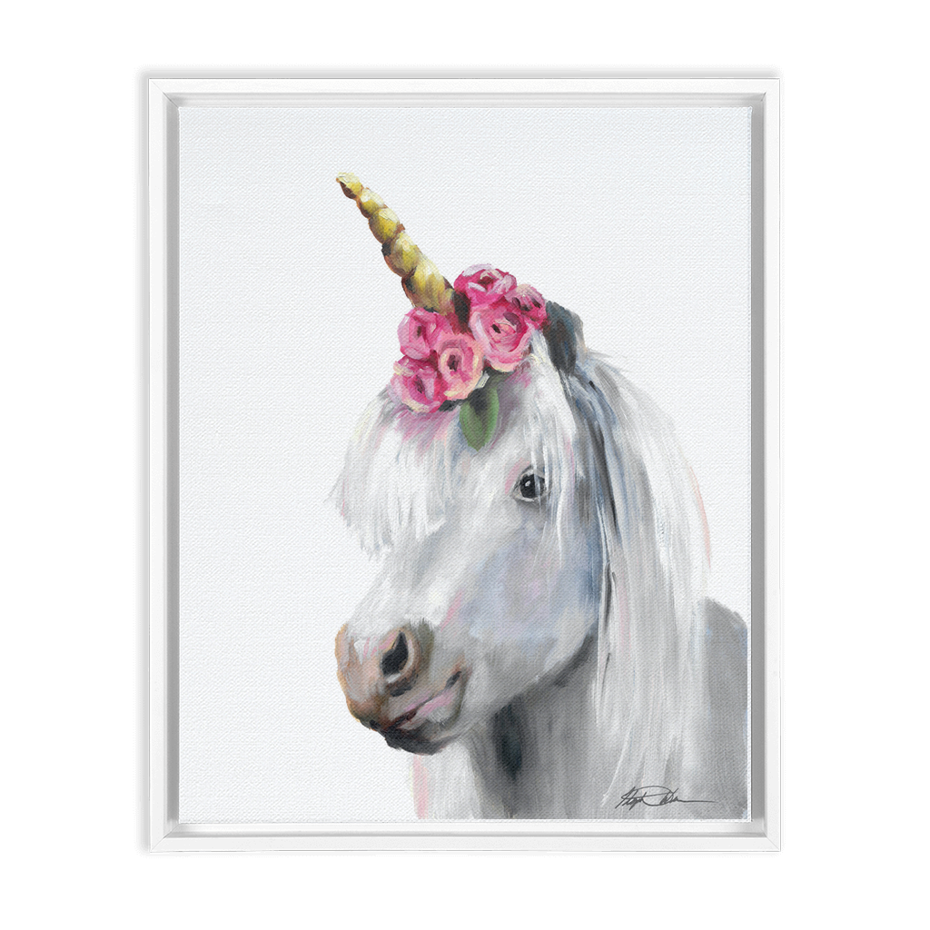 Pony Unicorn Framed Premium Print on Canvas