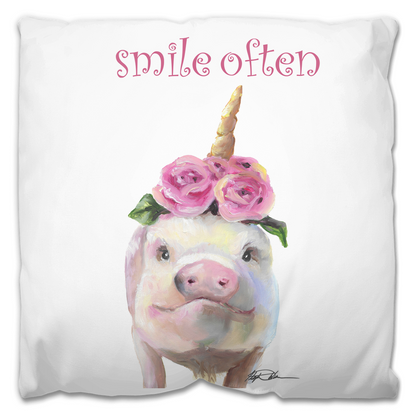 Pig and unicorn pillow