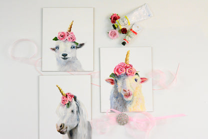 Set of 3 "Barnyard Unicorn" of Prints from the Unicorn Series