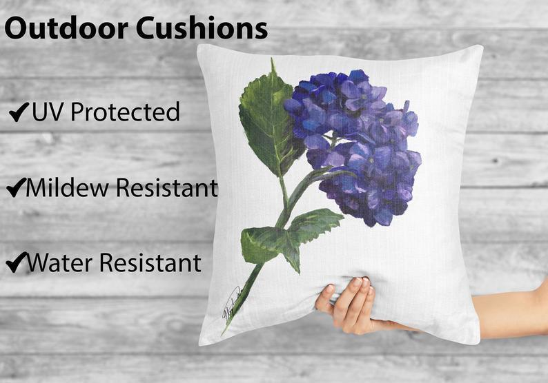 Purple Hydrangea Indoor Pillows and Outdoor Pillows