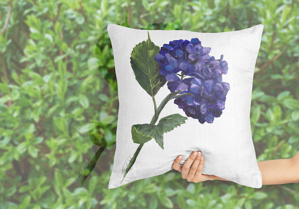 Purple Hydrangea Indoor Pillows and Outdoor Pillows