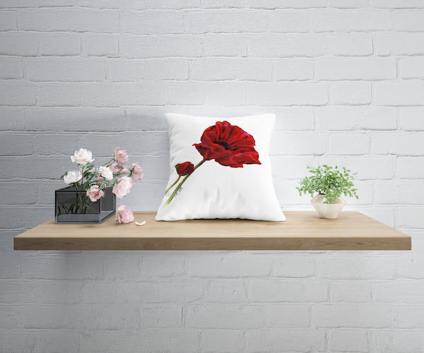 Red Poppy Indoor Pillows and Outdoor Pillows