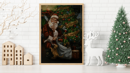 Original Oil Painting "Is Santa Shushing Us?" 8x10"