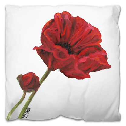 Red Poppy Indoor Pillows and Outdoor Pillows