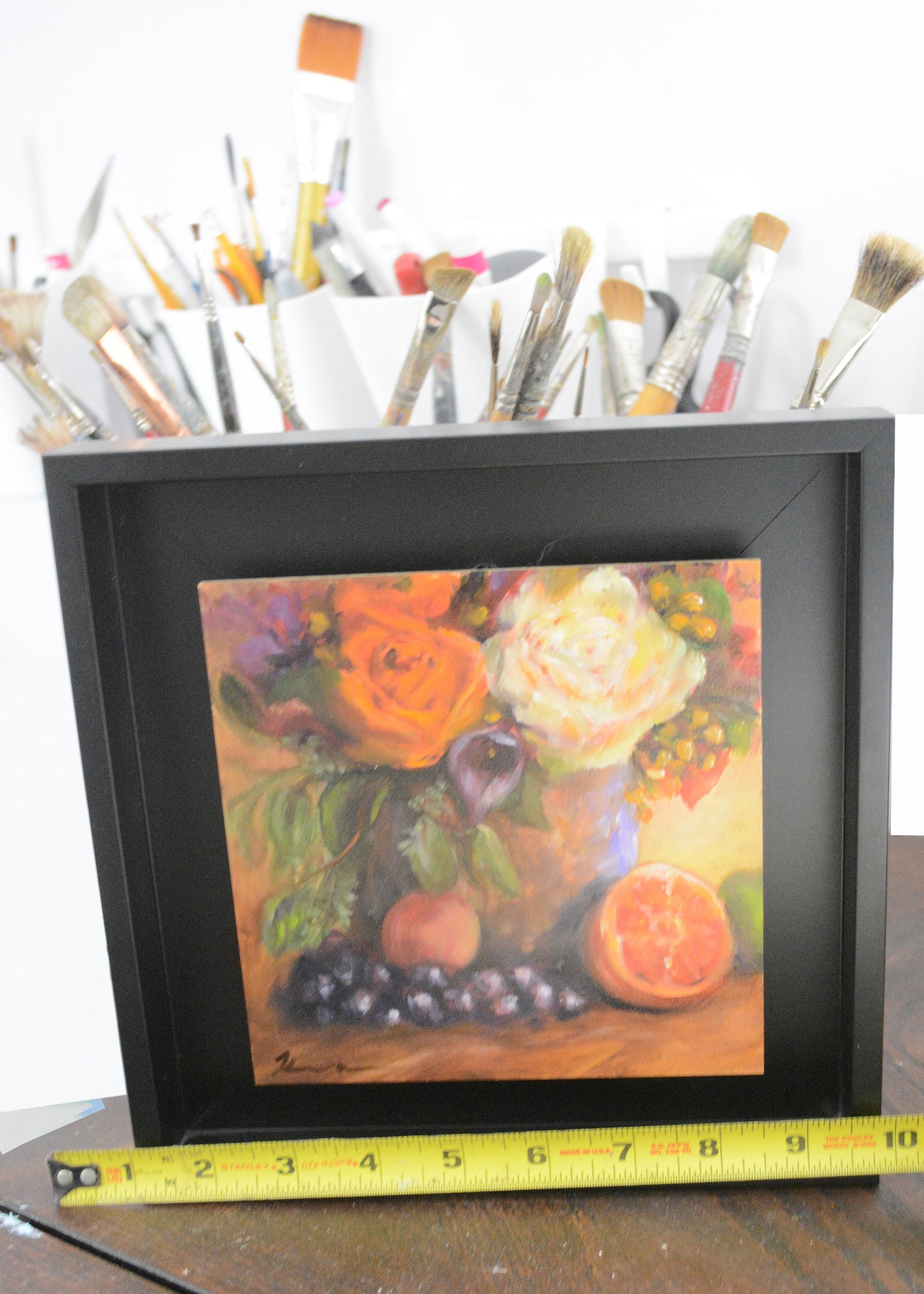 "Floral Still Life" Original Oil Painting 6" x 6"