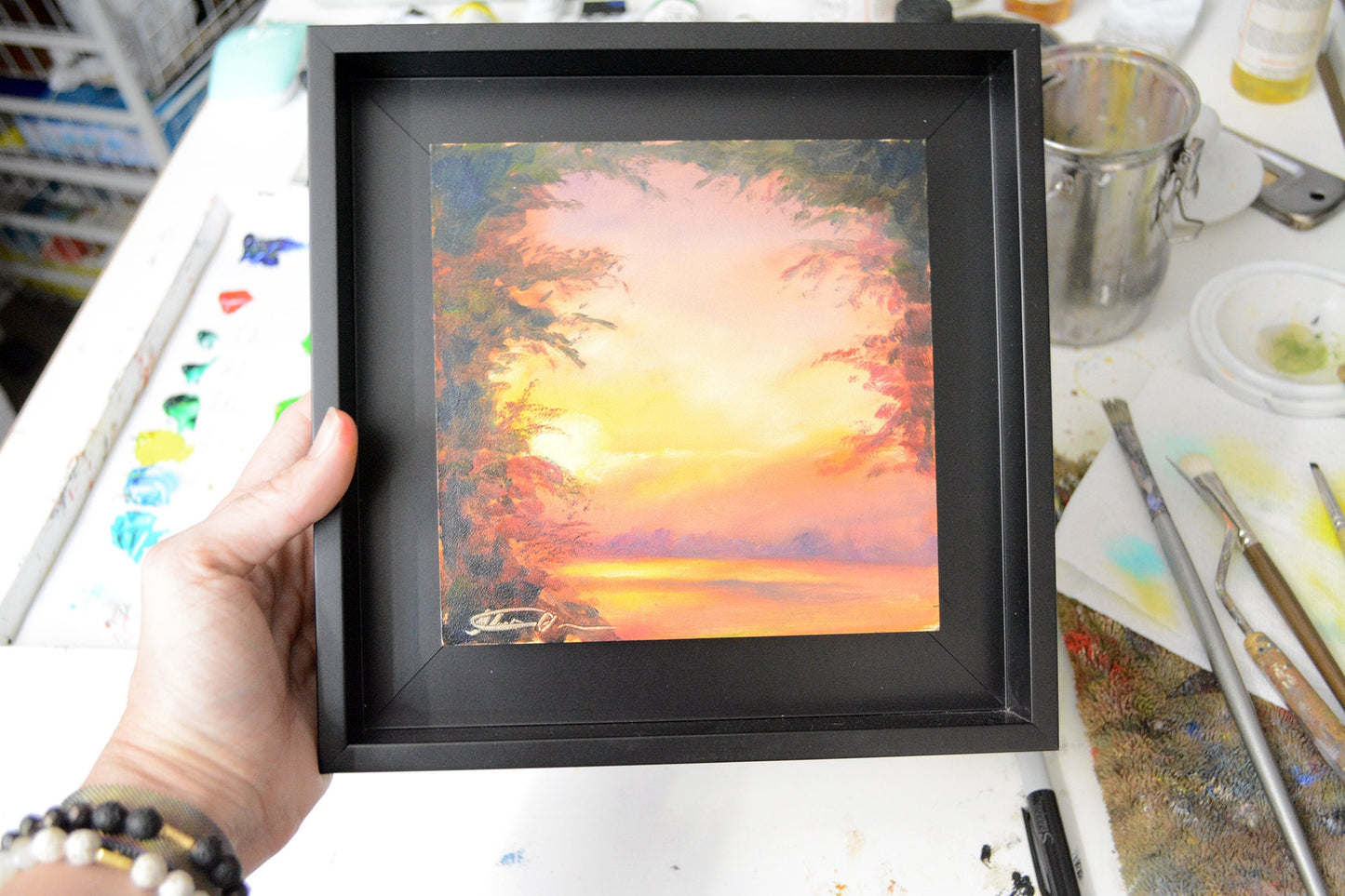 "Graceful Sunrise" Original Oil Painting 6" x 6"
