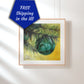 Original Oil Painting "Turquoise and Gold Christmas" 6x6"