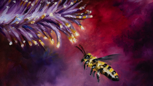 Oil painting of a Bee 11x14"