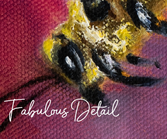 Original Oil Painting - Purple and Yellow Bee