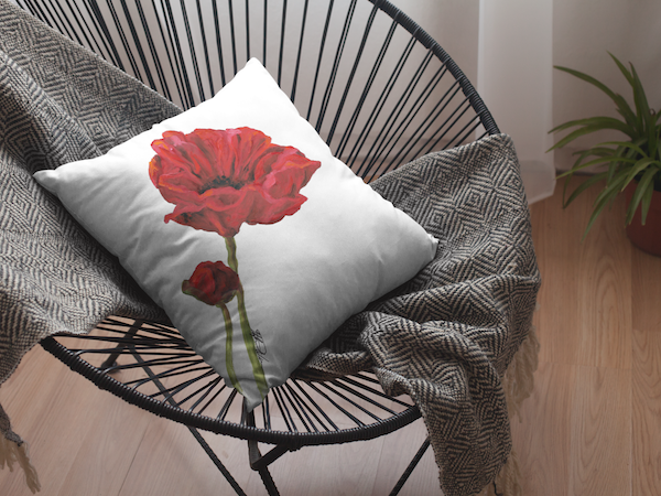 Red Poppy Indoor Pillows and Outdoor Pillows